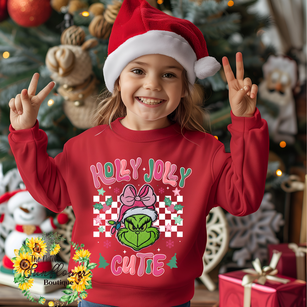 Holly Jolly Cutie White Writing  Shirt Toddler
