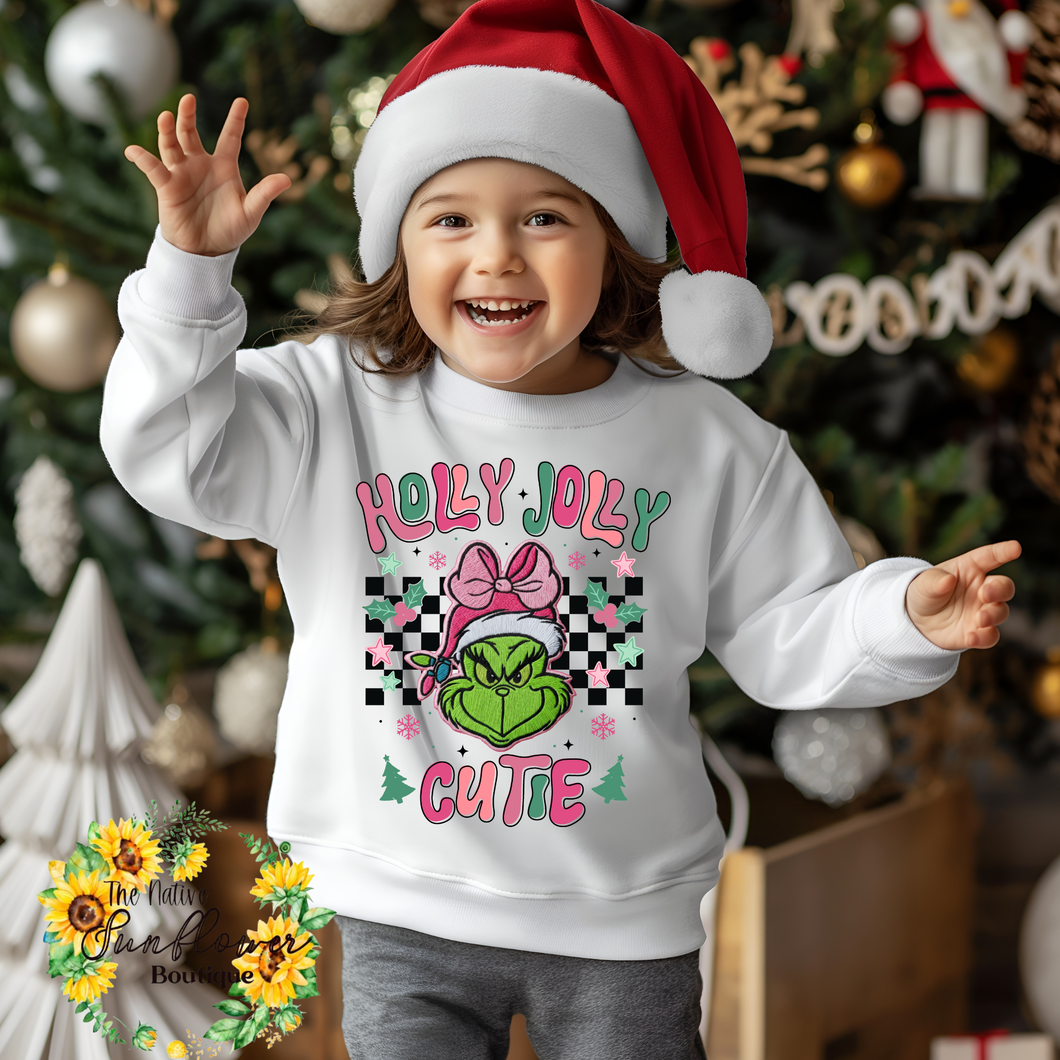 Holly Jolly Cutie Black Writing  Shirt Toddler