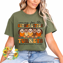 Load image into Gallery viewer, Caring for the Cutest Little Turkeys Postpartum Adult Shirt
