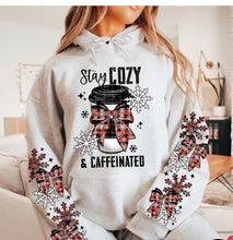 Load image into Gallery viewer, Stay cozy and caffeinated coffee cup and bow ADULT
