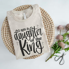 Load image into Gallery viewer, I Am A Daughter Of The King Black Text Adult Shirt
