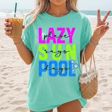 Load image into Gallery viewer, Lazy, Sun, Pool Adult Shirt
