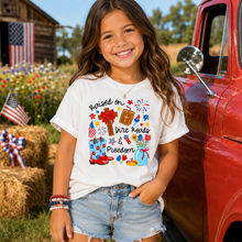 Load image into Gallery viewer, RAISED ON DIRT ROADS AND FREEDOM YOUTH TEE
