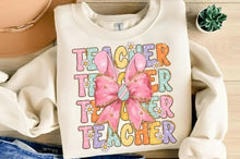 Load image into Gallery viewer, Teacher Bunny Easter Bow  Adult  Shirt
