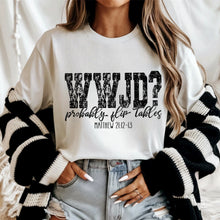 Load image into Gallery viewer, WWJD? (black text) Adult  Shirt
