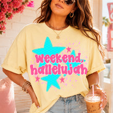 Load image into Gallery viewer, Weekend Hallelujah w/Stars Adult Shirt
