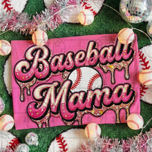 Load image into Gallery viewer, FAUX EMBROIDERY Baseball Mama Shirt Adult Shirt
