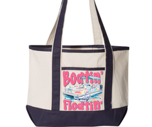 Load image into Gallery viewer, TOTE BAG W/ NAVY HANDLES
