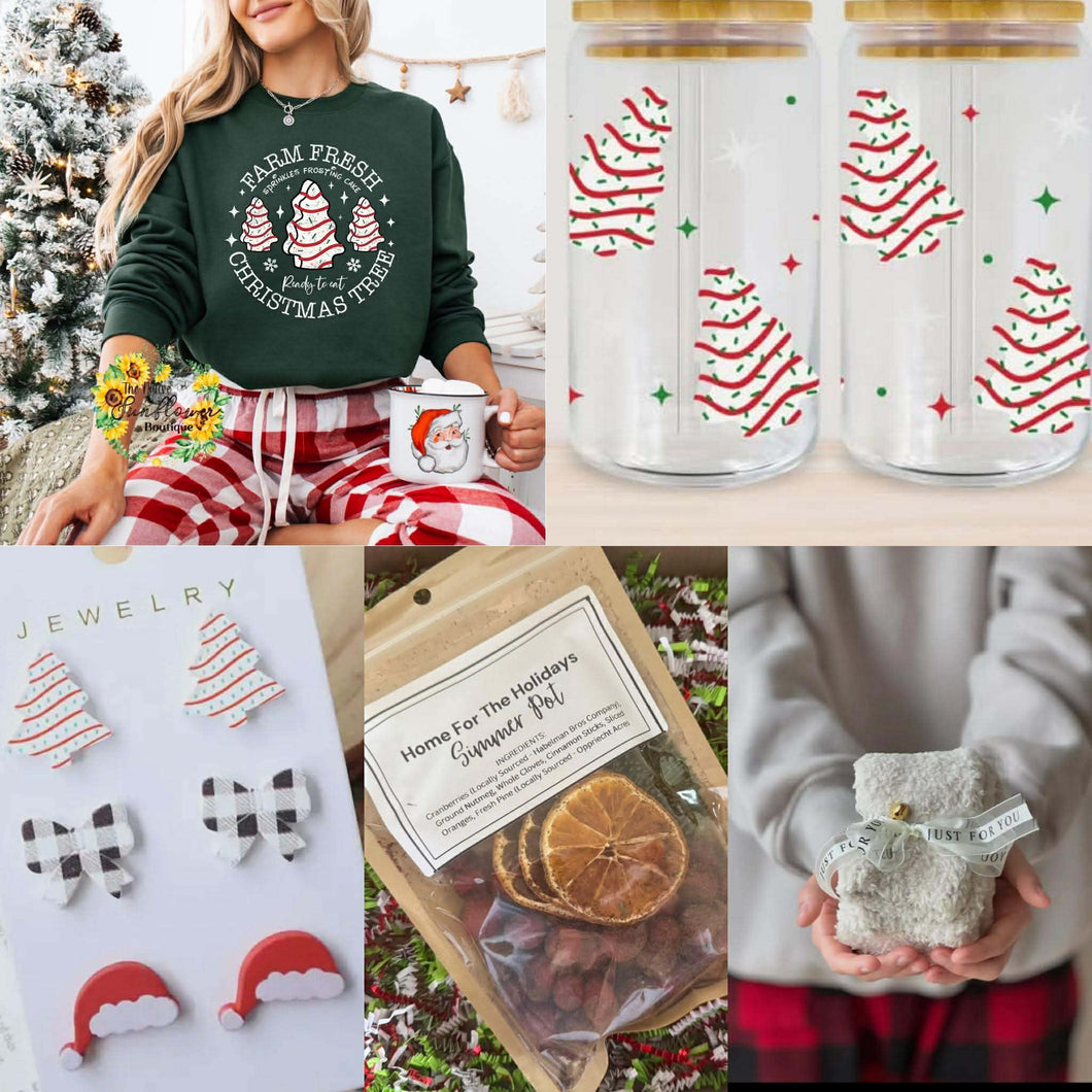 Christmas Trees Bundle Set Crewneck Shirt, Cup, Simmer pot & More
