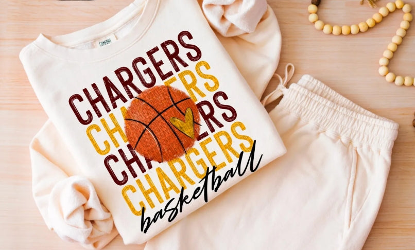 CUSTOM SCHOOL basketball (BLACK writing)  ADULT