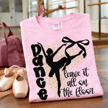 Load image into Gallery viewer, Dance Leave It All On The Floor Black / Gold Glitter Youth Shirt

