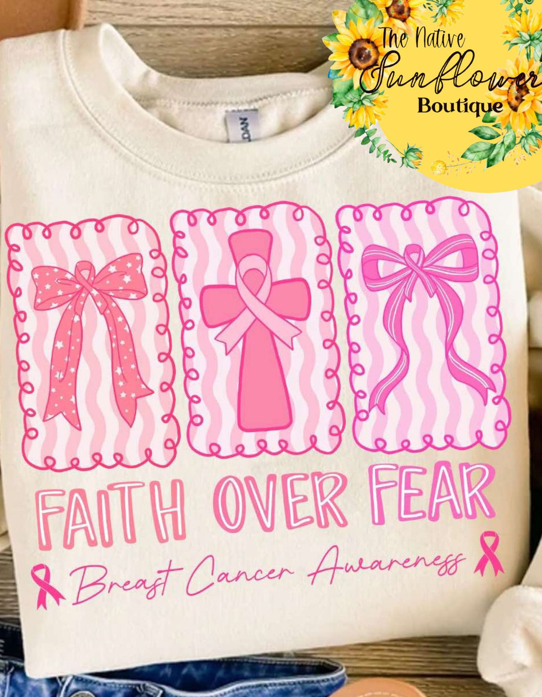 Faith Over Fear Breast Cancer Awareness Adult