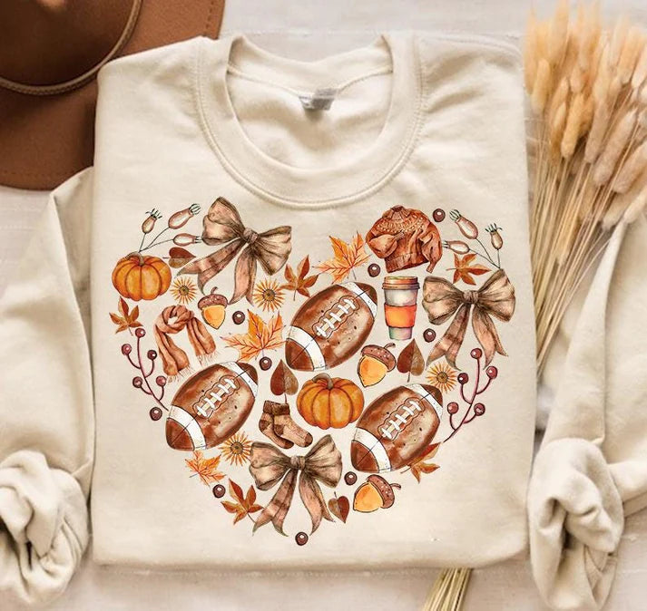 FALL AND FOOTBALL HEART ADULT