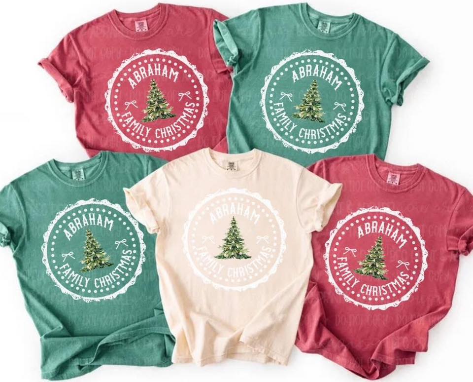 Personalized Family Name Christmas Shirt Youth