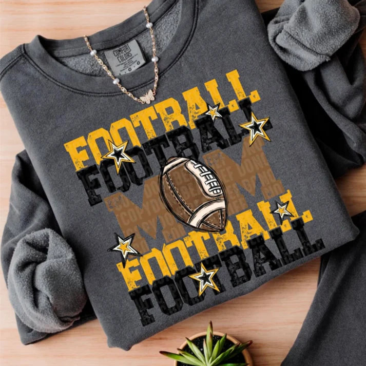 FOOTBALL MOM GOLD AND BLACK ADULT