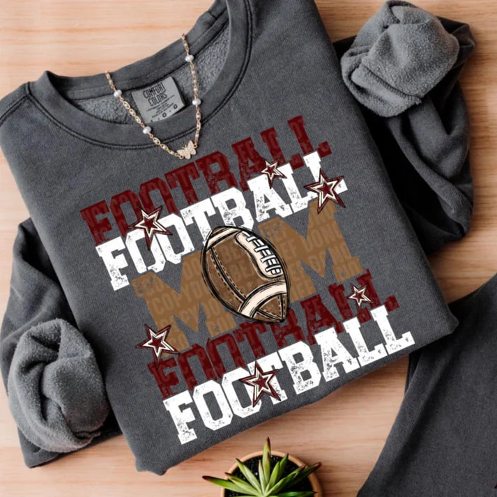 FOOTBALL MOM MAROON AND WHITE
