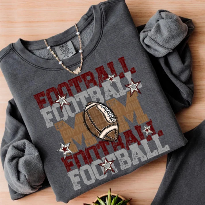 FOOTBALL MOM MAROON AND GREY ADULT