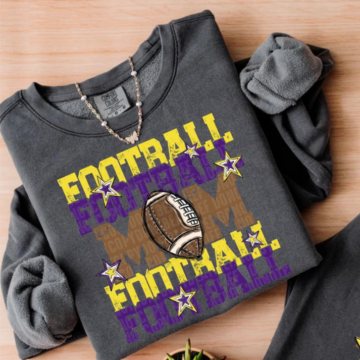 FOOTBALL MOM PURPLE AND YELLOW ADULT