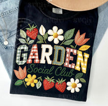 Load image into Gallery viewer, Gardening Social Club Faux Embroidery Adult Shirt
