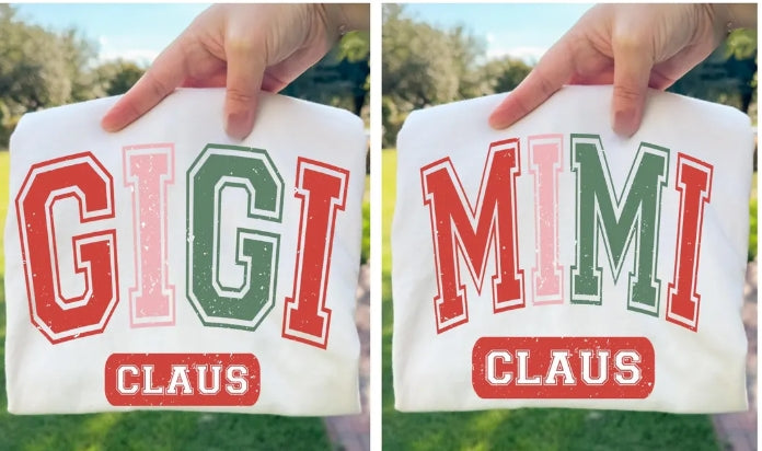 Nana/Gigi/Mimi/Grandma Claus Adult Shirt