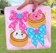 Load image into Gallery viewer, GLITTER DUMPLING WITH BOWS YOUTH TEE
