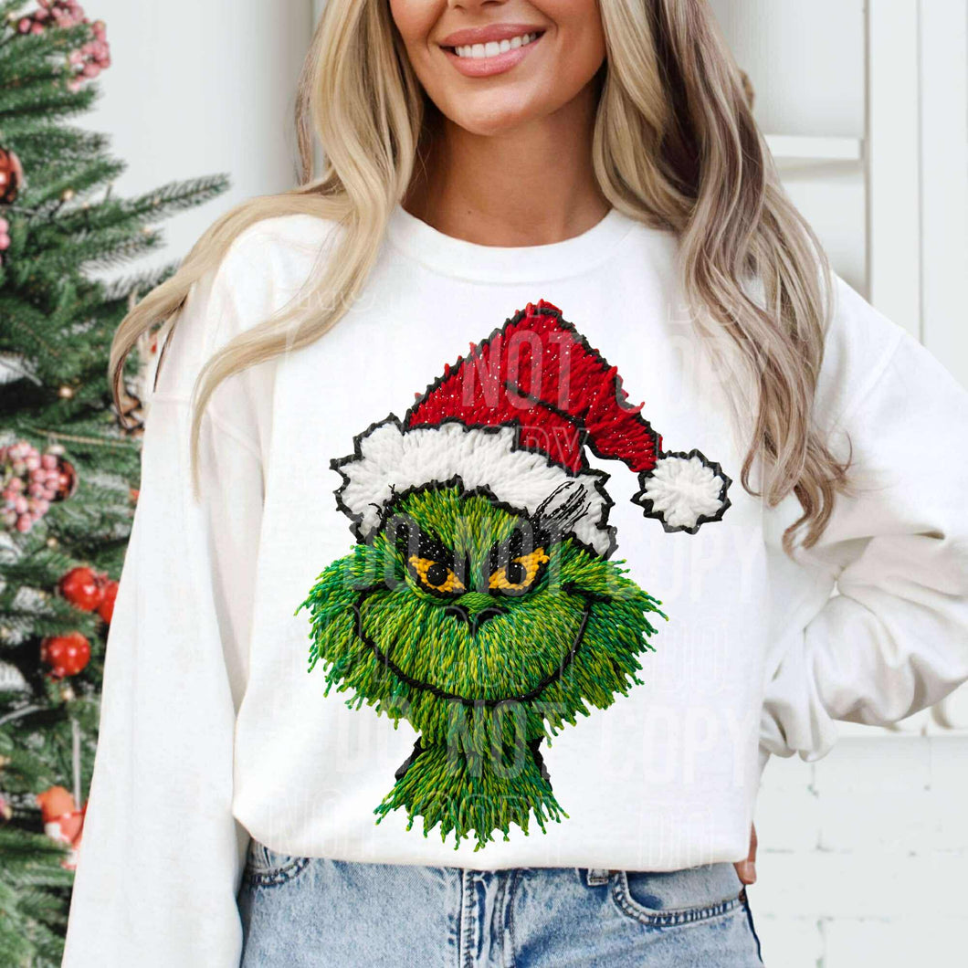 Green Guy Faux Yarn Adult Shirt