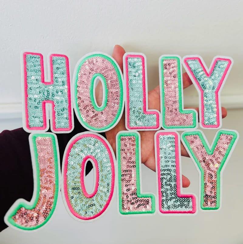 Holly Jolly Sequins Patch Crewneck Adult