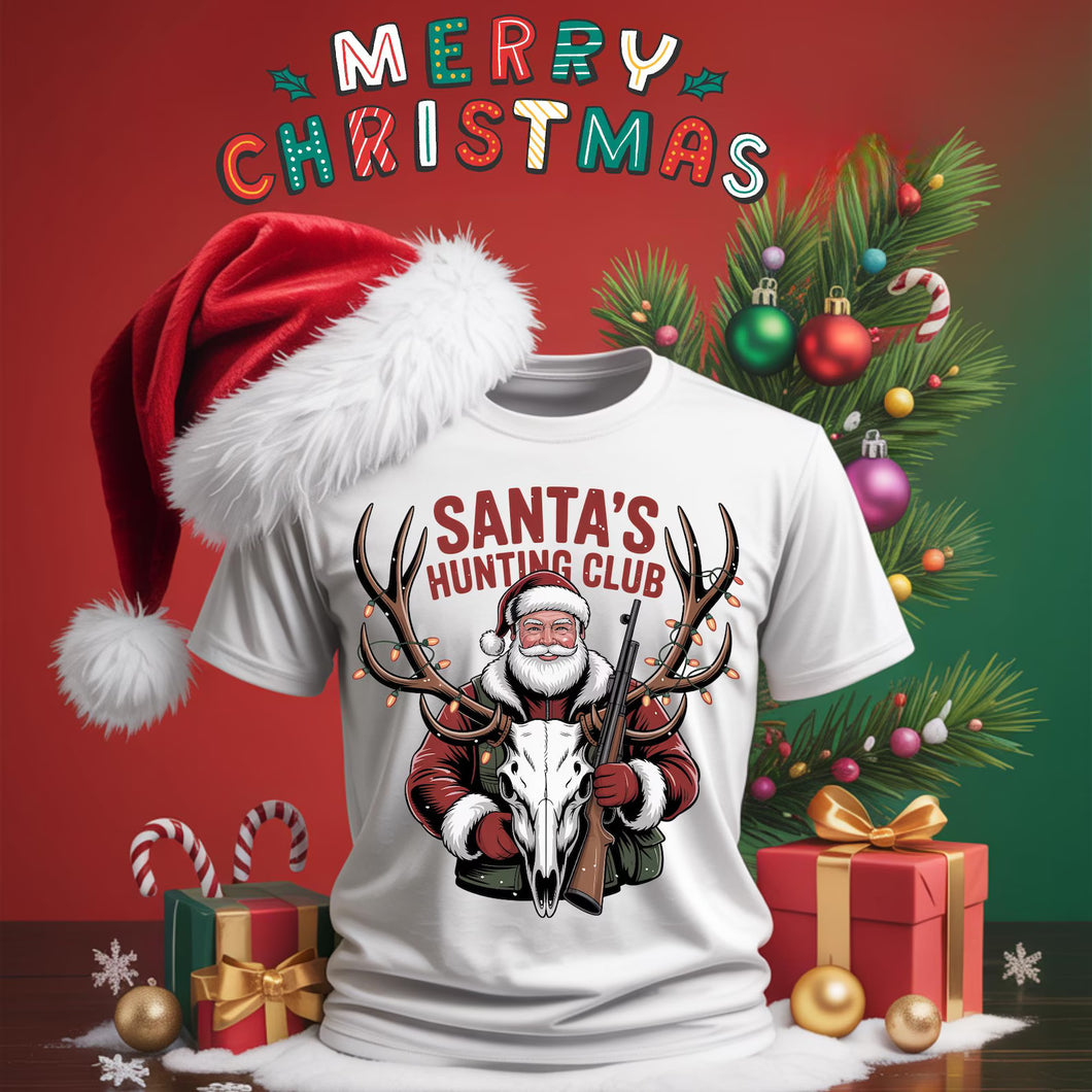 Santa's Hunting Club Adult Shirt