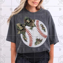Load image into Gallery viewer, FAUX EMBROIDERY Distressed Baseball Adult Shirt
