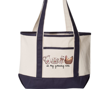 Load image into Gallery viewer, TOTE BAG W/ NAVY HANDLES
