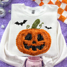 Load image into Gallery viewer, Jack O Latern  Faux Yarn Sequins Shirt Adult
