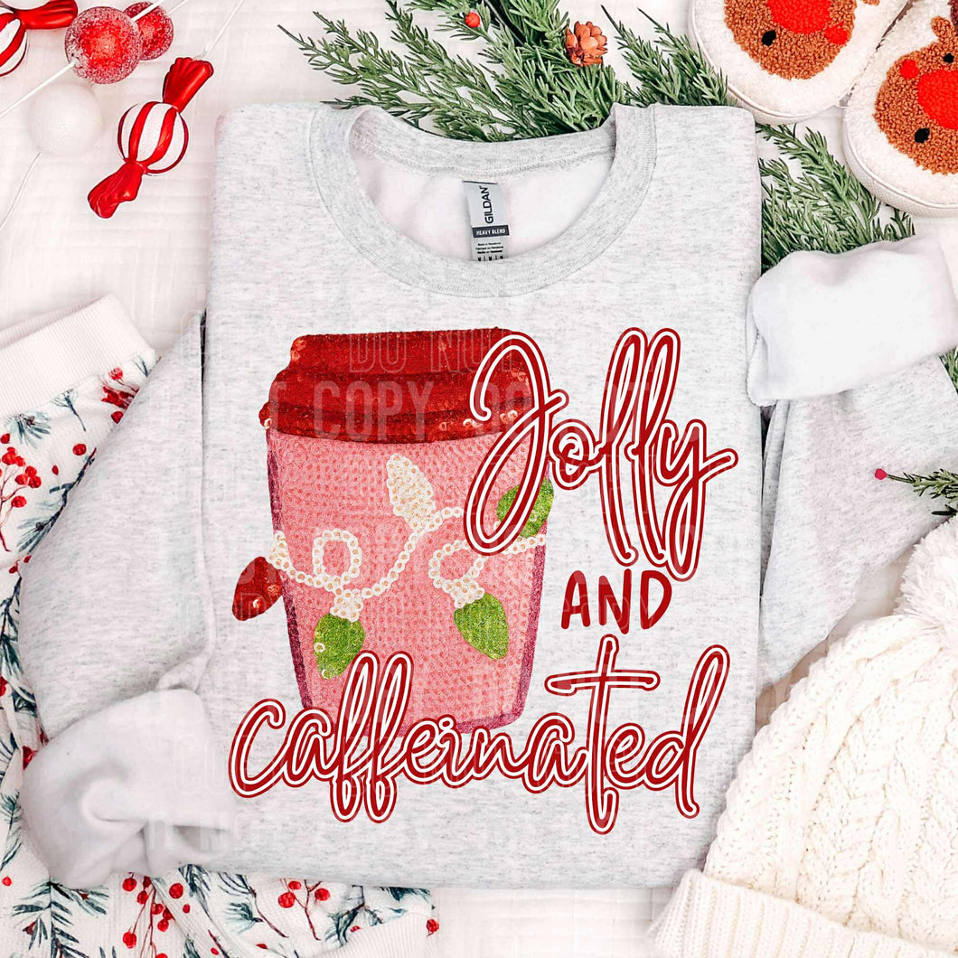 Jolly And Caffeinated Faux Yarn Adult Shirt