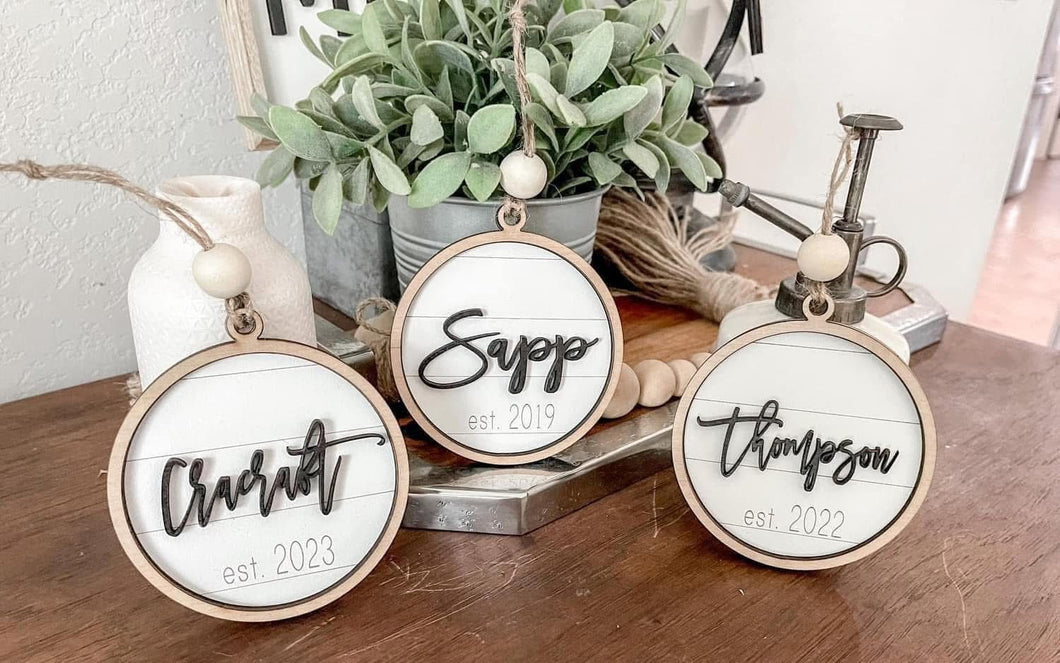 Last Name Ornament