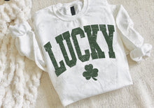 Load image into Gallery viewer, Lucky Distressed Adult Shirt
