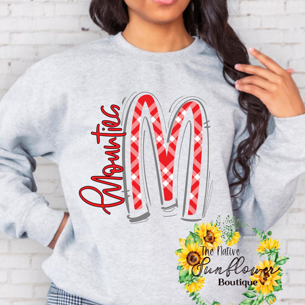 M Mounties Plaid Youth Shirt