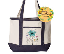 Load image into Gallery viewer, TOTE BAG W/ NAVY HANDLES
