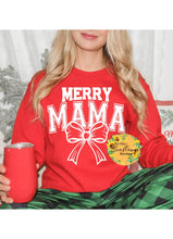 Load image into Gallery viewer, Merry Mama With Bow Adult Shirt
