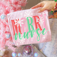 Load image into Gallery viewer, Merry Nurse Snowflake Adult Shirt
