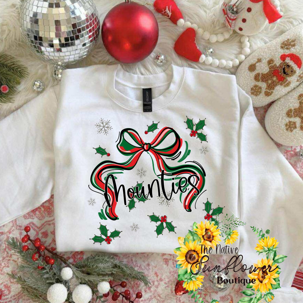 Mounties Bow Christmas Adult Shirt