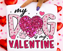 Load image into Gallery viewer, My Dog Is My Valentine Faux Sequins Youth Shirt
