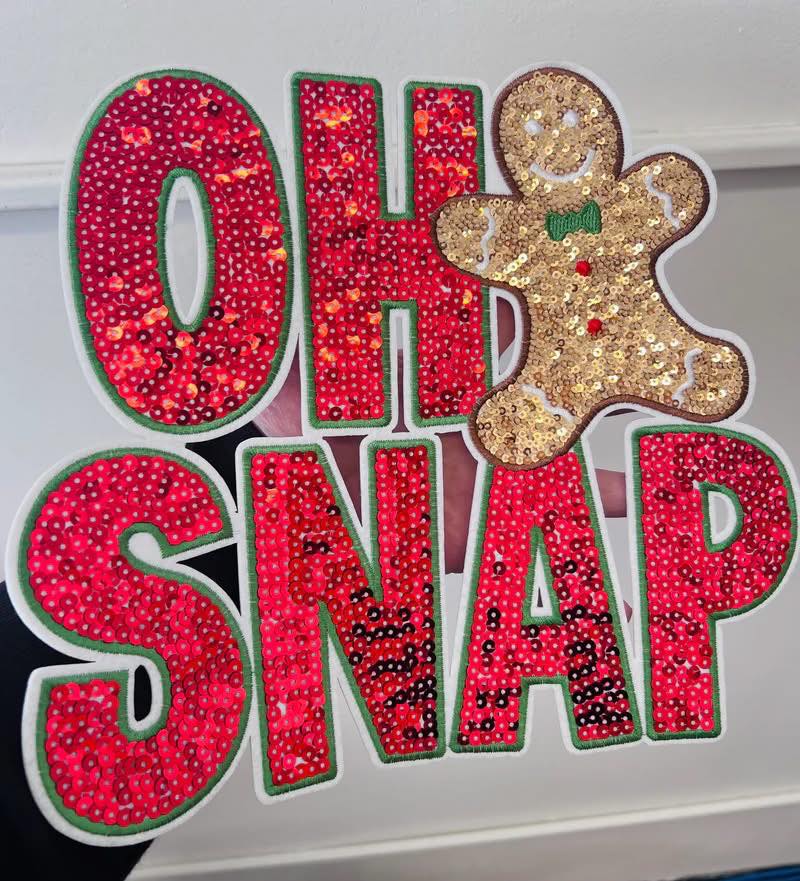 Oh Snap Sequins Patch Crewneck Adult