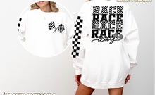 Load image into Gallery viewer, RACE DAY POCKET FLAG BLACK WRITING YOUTH TEE
