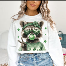 Load image into Gallery viewer, St Patricks Day Racoon Bubble Youth Shirt
