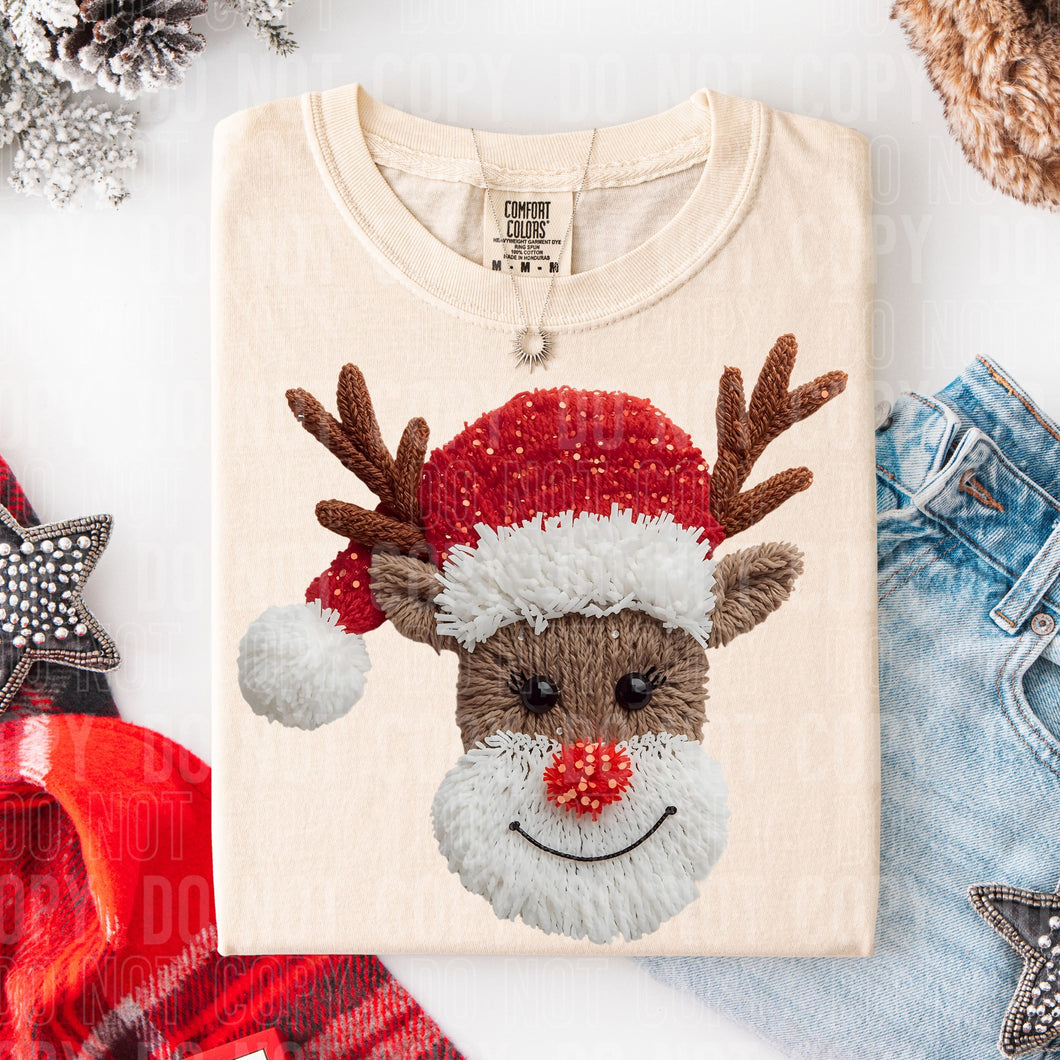 Reindeer Faux Yarn Shirt Youth