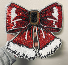 Load image into Gallery viewer, Santa Bow Sequins Patch Crewneck Adult
