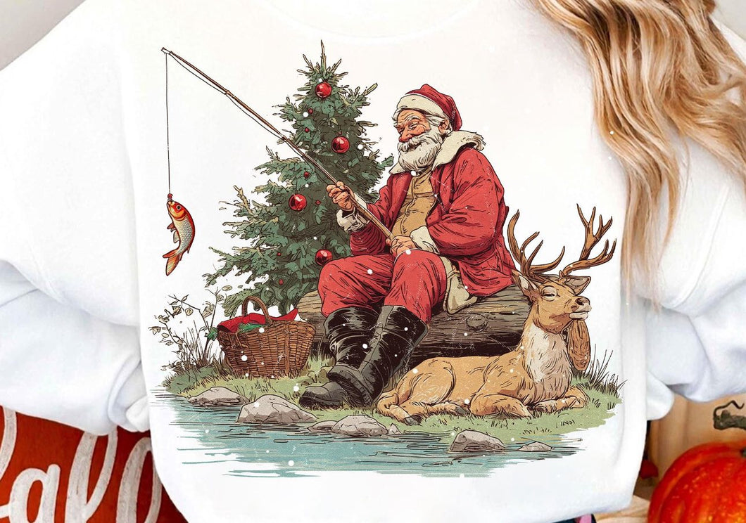Santa Fishing Youth Shirt