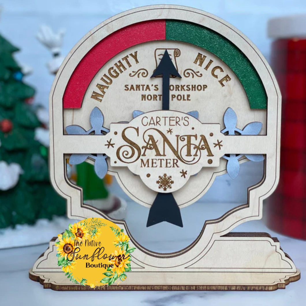 Santa Meter with Moving Arrows and Gears