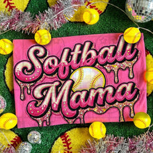 Load image into Gallery viewer, FAUX EMBROIDERY Softball Mama Shirt Adult Shirt
