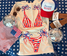Load image into Gallery viewer, Stars &amp; Stripes bikini Swimsuit Adult Shirt

