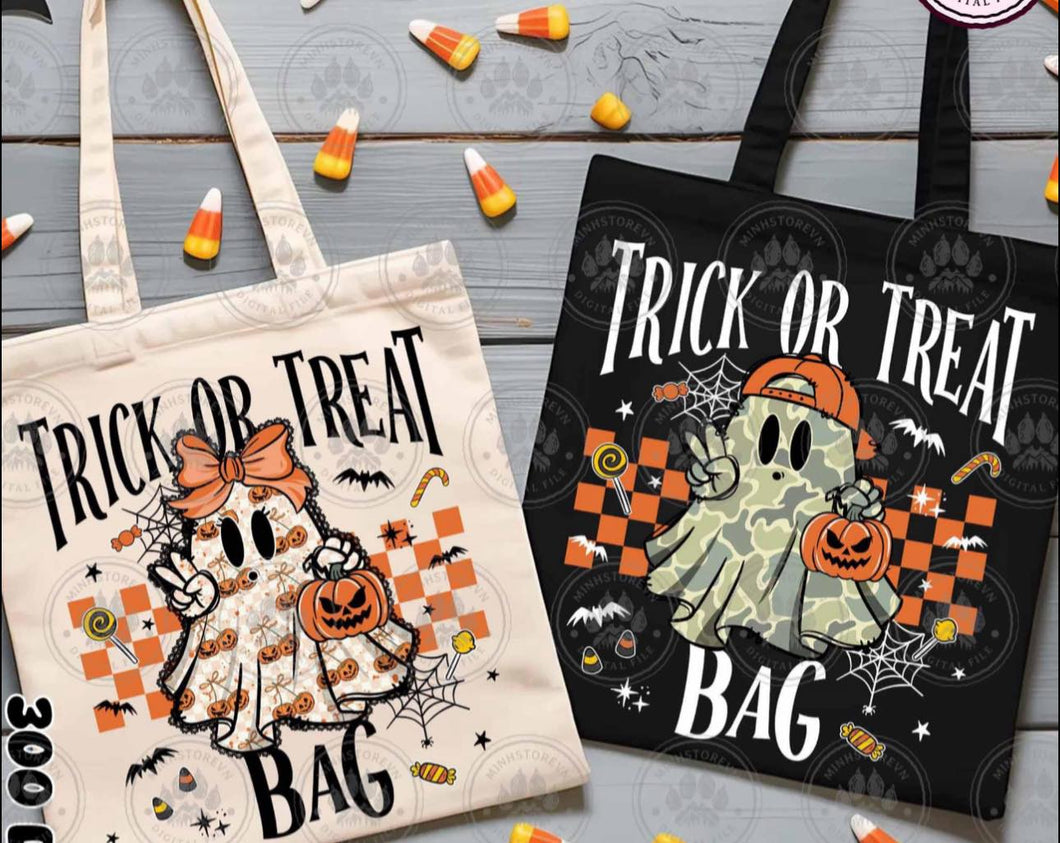 Boy or Girl Ghost Trick or Treating Bag